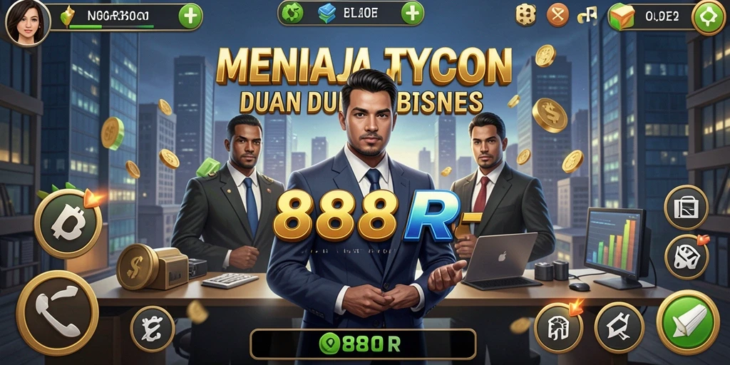 Screenshot gameplay 888R menampilkan keseruan mengelola bisnis Tycoon.