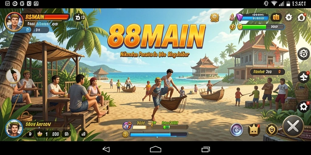 Tampilan gameplay 88MAIN yang menarik dan penuh warna.