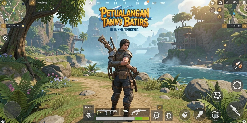 Tampilan gameplay menyeluruh di dunia terbuka yang luas