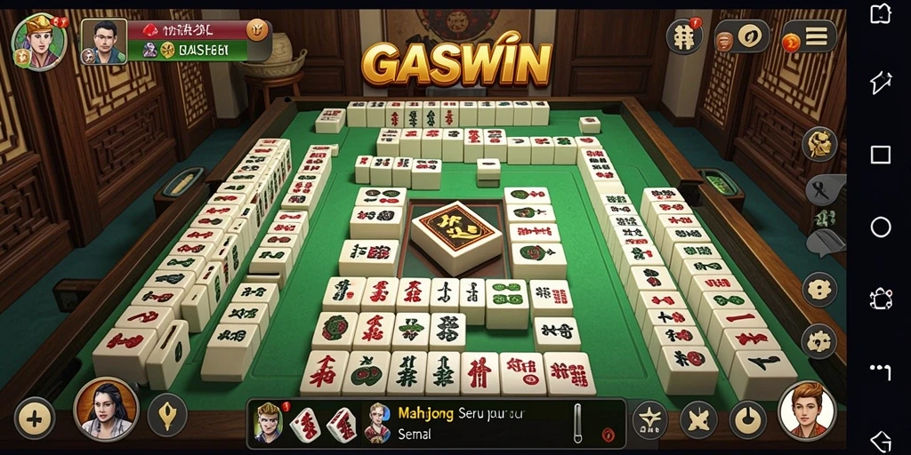 Screenshot GASWIN menampilkan gameplay Mahjong yang seru dan menantang.