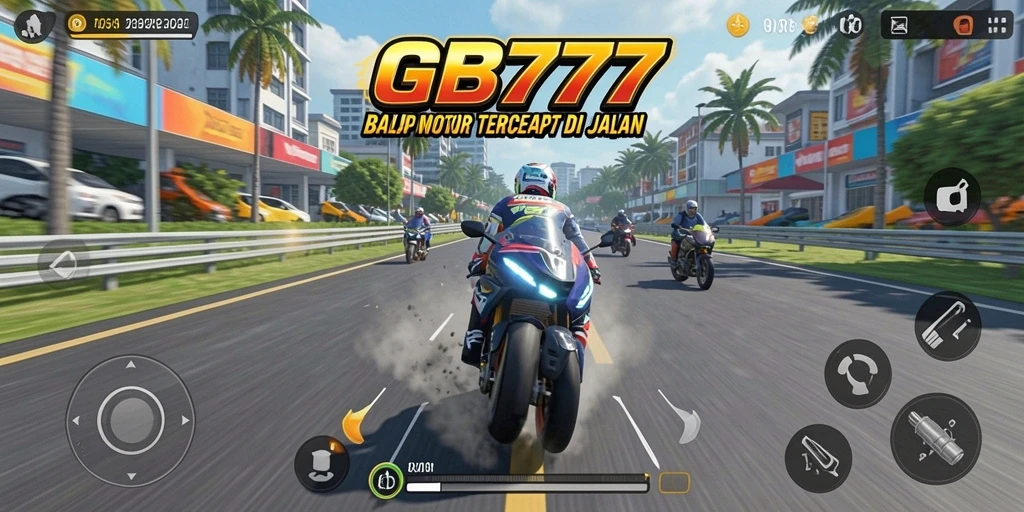 Tangkapan layar GB777 menampilkan aksi balapan motor yang seru dan mendebarkan.