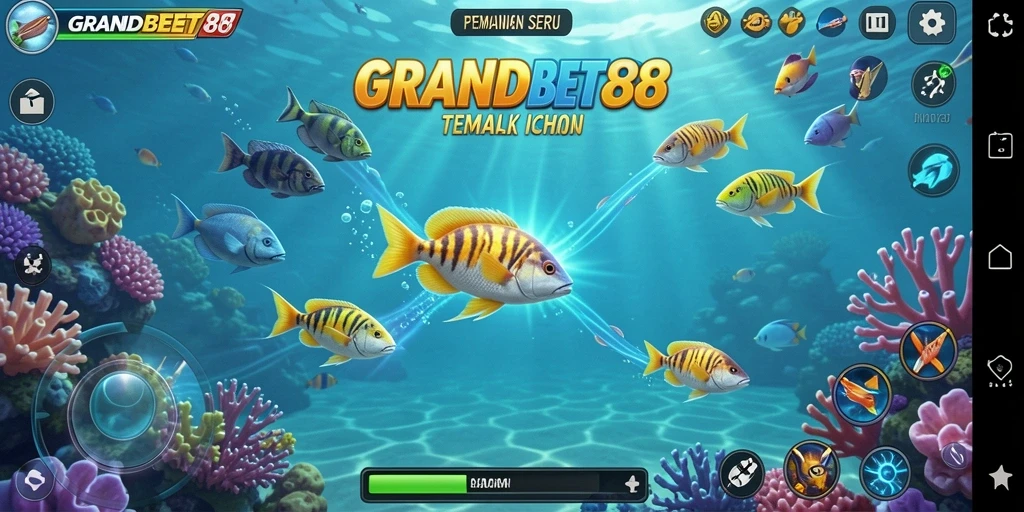 Tampilan gameplay seru Tembak Ikan di GRANDBET88.