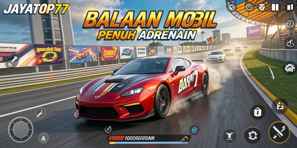 Tampilan dinamis dari balapan mobil di JAYATOP77.