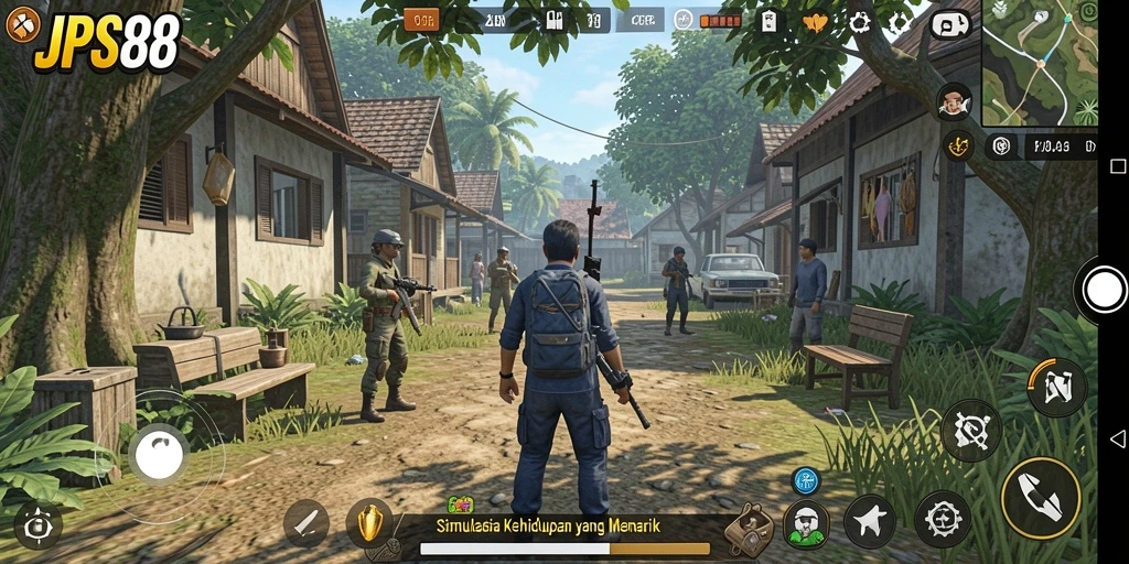 Screenshot gameplay JPS88 menampilkan simulasi kehidupan yang menarik.