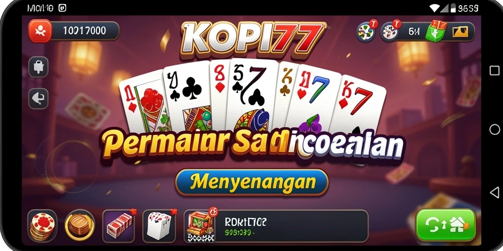Screenshot permainan KOPI77 menampilkan aksi seru berhadapan dengan kartu Domino.