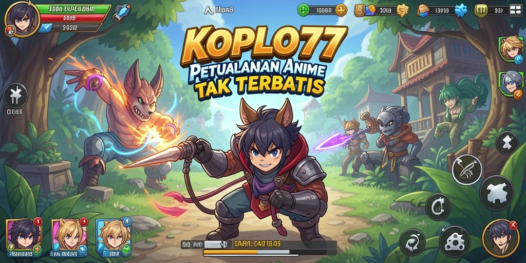 Tampilan gameplay KOPLO77 dengan karakter Anime yang dinamis.