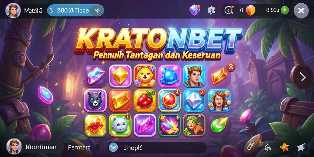 Screenshot gameplay KRATONBET yang menunjukkan keseruan Match-3.