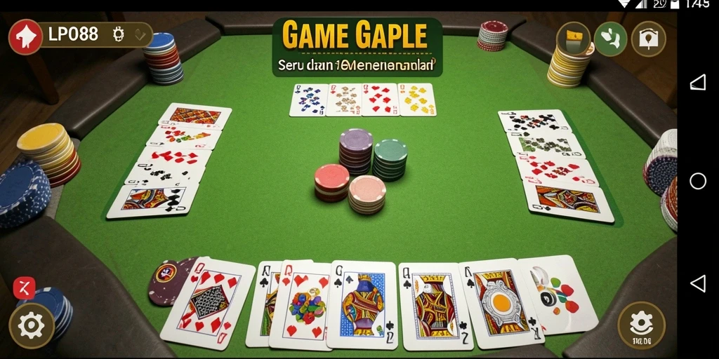 Screenshot LPO88 menampilkan pemain yang sedang asyik bermain Gaple.