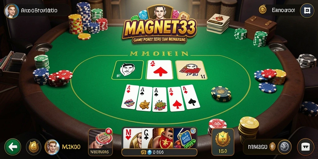 Tampilan screenshot MAGNET33 menunjukkan keseruan gameplay Poker.