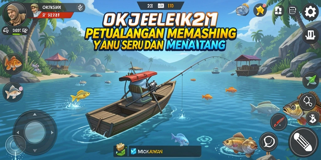 Gameplay seru saat memancing di OKJEK21.