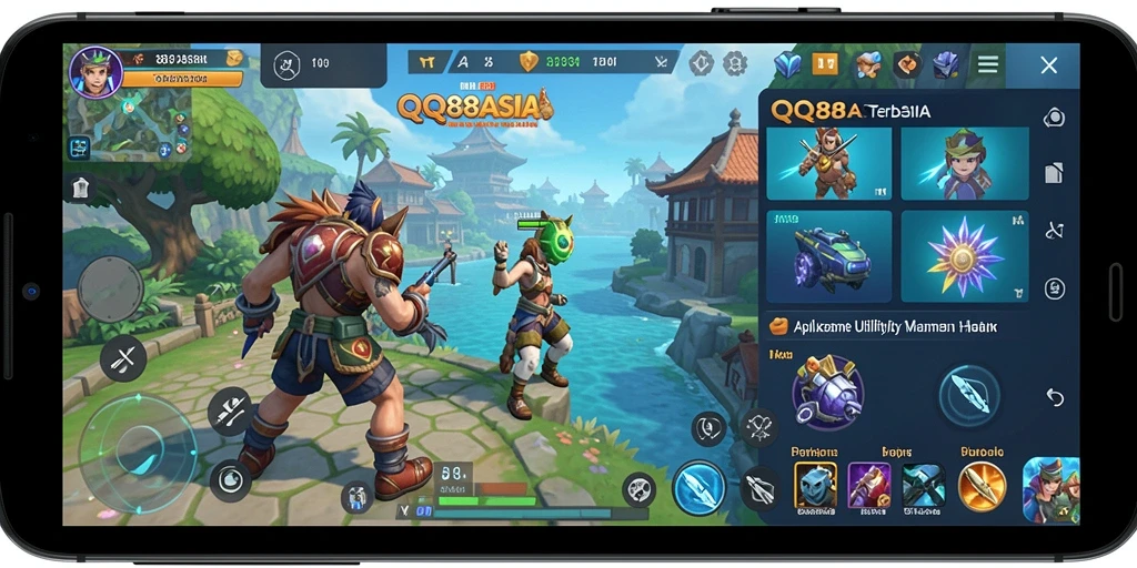 Tampilan antarmuka pengguna QQ88ASIA yang modern dan intuitif.