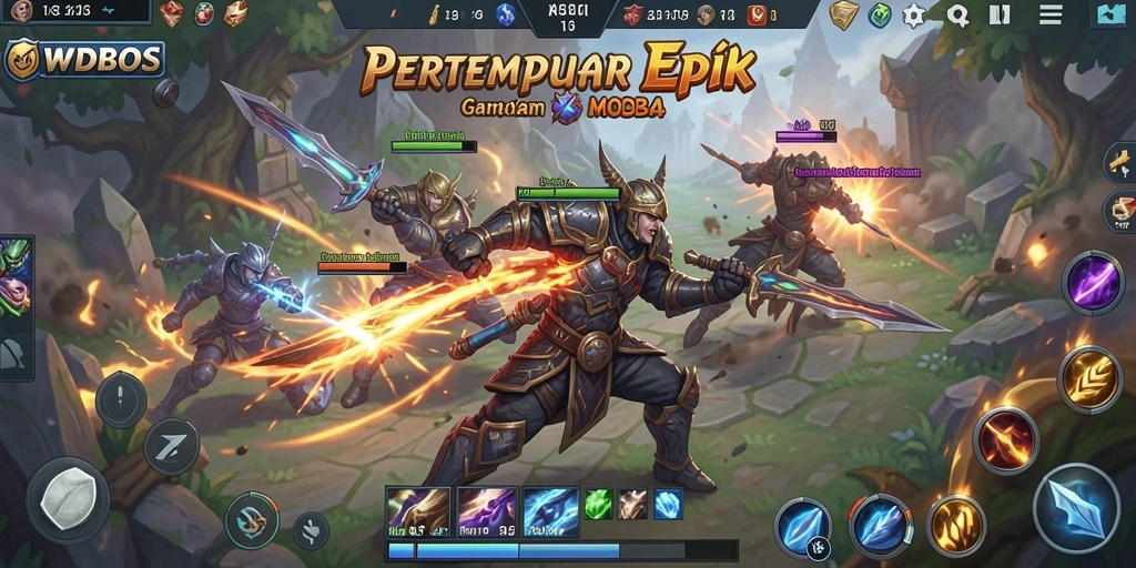 Screenshot gameplay seru WDBOS dengan aksi pahlawan yang menegangkan.